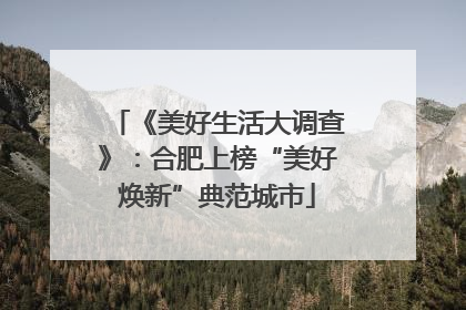 《美好生活大调查》：合肥上榜“美好焕新”典范城市