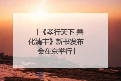 《孝行天下 善化清丰》新书发布会在京举行
