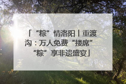 “粽”情洛阳丨重渡沟：万人免费“搂席” “粽”享非遗盛宴