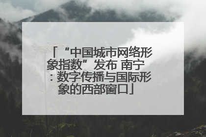 “中国城市网络形象指数”发布 南宁：数字传播与国际形象的西部窗口