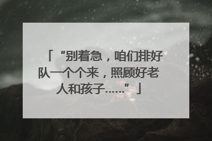 “别着急，咱们排好队一个个来，照顾好老人和孩子……”