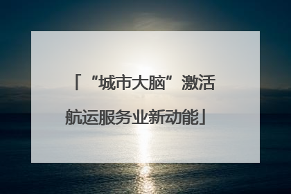 “城市大脑”激活航运服务业新动能