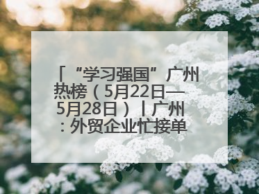 “学习强国”广州热榜（5月22日—5月28日）丨广州：外贸企业忙接单 港口码头忙出货