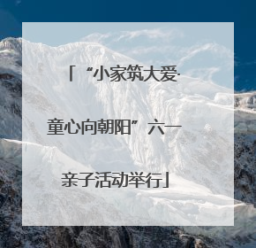 “小家筑大爱·童心向朝阳”六一亲子活动举行