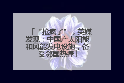 “抢疯了”，英媒发现：中国产太阳能和风能发电设施，备受邻国热捧