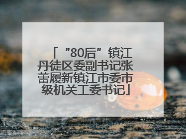 “80后”镇江丹徒区委副书记张蕾履新镇江市委市级机关工委书记
