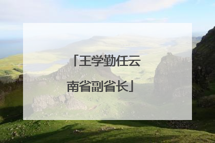 王学勤任云南省副省长