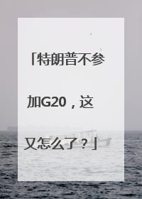 特朗普不参加G20，这又怎么了？