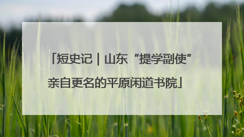 短史记｜山东“提学副使”亲自更名的平原闲道书院