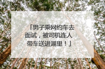 男子乘网约车去面试，被司机连人带车送进湖里！
