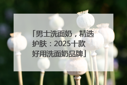男士洗面奶，精选护肤：2025十款好用洗面奶品牌