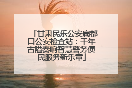 甘肃民乐公安扁都口公安检查站：千年古隘奏响智慧警务便民服务新乐章