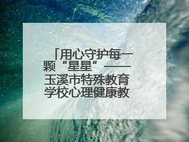 用心守护每一颗“星星”——玉溪市特殊教育学校心理健康教育工作纪实