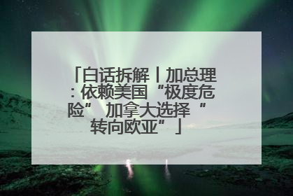 白话拆解丨加总理：依赖美国“极度危险” 加拿大选择“转向欧亚”