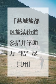 盐城盐都区盐渎街道多措并举助力“秸”尽其用