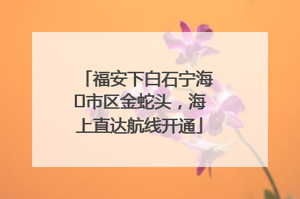 福安下白石宁海⇆市区金蛇头，海上直达航线开通