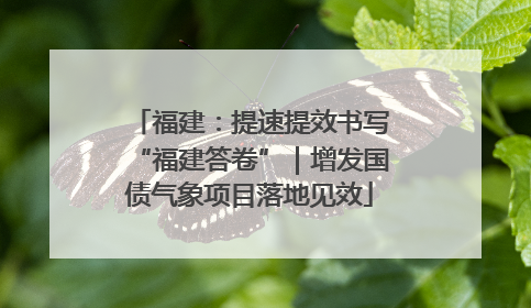 福建：提速提效书写“福建答卷”｜增发国债气象项目落地见效