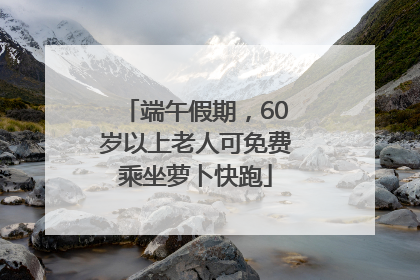 端午假期，60岁以上老人可免费乘坐萝卜快跑