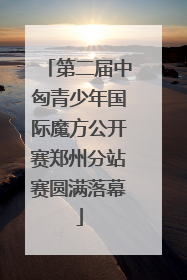 第二届中匈青少年国际魔方公开赛郑州分站赛圆满落幕