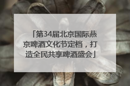 第34届北京国际燕京啤酒文化节定档，打造全民共享啤酒盛会