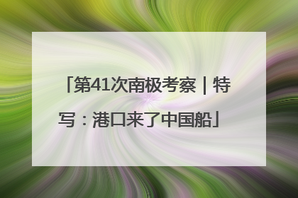 第41次南极考察｜特写：港口来了中国船
