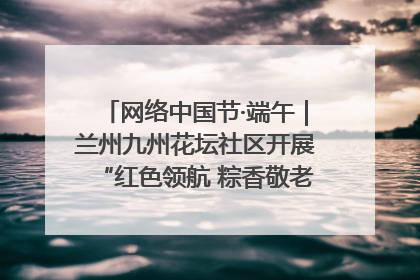 网络中国节·端午｜兰州九州花坛社区开展“红色领航 粽香敬老”端午主题活动