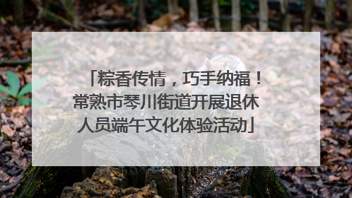 粽香传情，巧手纳福！常熟市琴川街道开展退休人员端午文化体验活动
