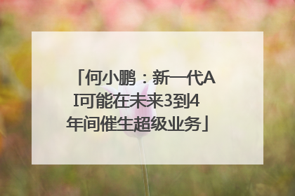 何小鹏：新一代AI可能在未来3到4年间催生超级业务