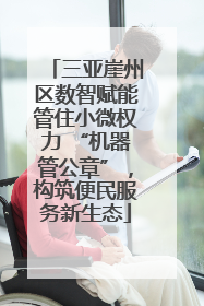 三亚崖州区数智赋能管住小微权力 “机器管公章”，构筑便民服务新生态