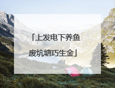 上发电下养鱼 废坑塘巧生金