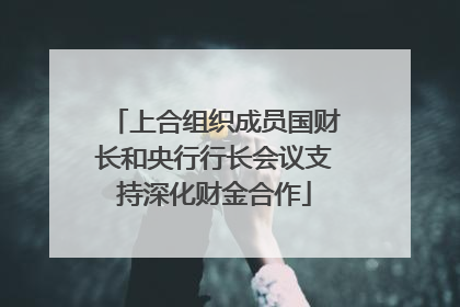 上合组织成员国财长和央行行长会议支持深化财金合作