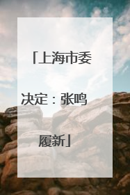 上海市委决定：张鸣履新