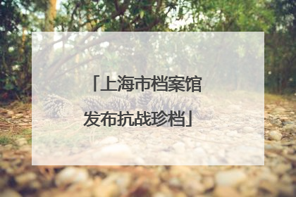 上海市档案馆发布抗战珍档