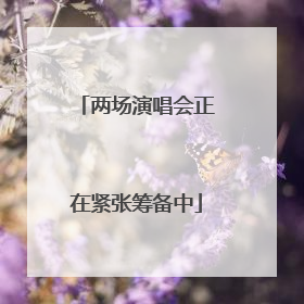 两场演唱会正在紧张筹备中