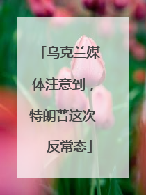 乌克兰媒体注意到，特朗普这次一反常态