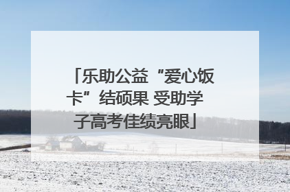 乐助公益“爱心饭卡”结硕果 受助学子高考佳绩亮眼