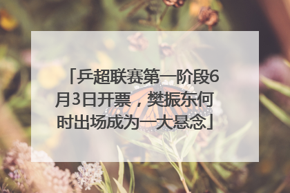 乒超联赛第一阶段6月3日开票，樊振东何时出场成为一大悬念