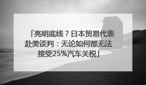 亮明底线？日本贸易代表赴美谈判：无论如何都无法接受25%汽车关税