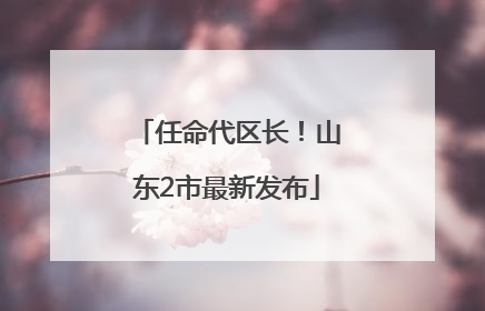 任命代区长！山东2市最新发布