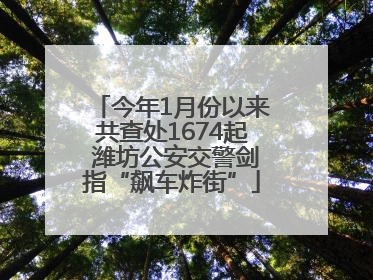 今年1月份以来共查处1674起 潍坊公安交警剑指“飙车炸街”