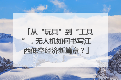 从“玩具”到“工具”，无人机如何书写江西低空经济新篇章？
