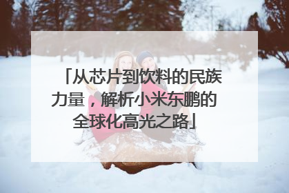 从芯片到饮料的民族力量，解析小米东鹏的全球化高光之路