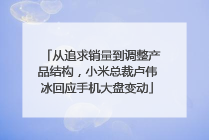 从追求销量到调整产品结构，小米总裁卢伟冰回应手机大盘变动
