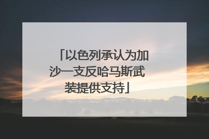 以色列承认为加沙一支反哈马斯武装提供支持