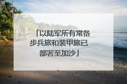 以陆军所有常备步兵旅和装甲旅已部署至加沙