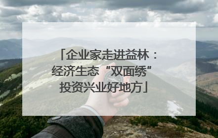 企业家走进益林：经济生态“双面绣” 投资兴业好地方