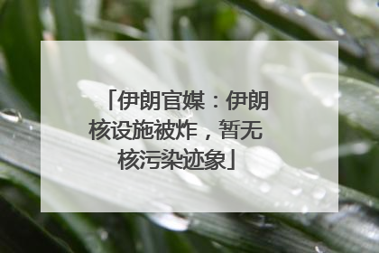 伊朗官媒：伊朗核设施被炸，暂无核污染迹象