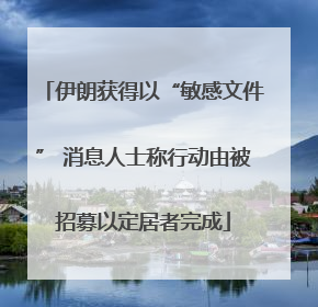 伊朗获得以“敏感文件” 消息人士称行动由被招募以定居者完成