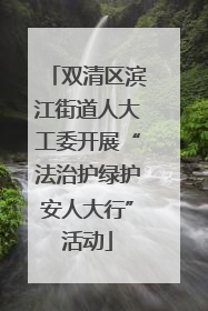 双清区滨江街道人大工委开展“法治护绿护安人大行”活动