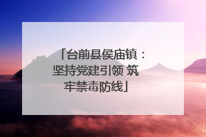 台前县侯庙镇：坚持党建引领 筑牢禁毒防线